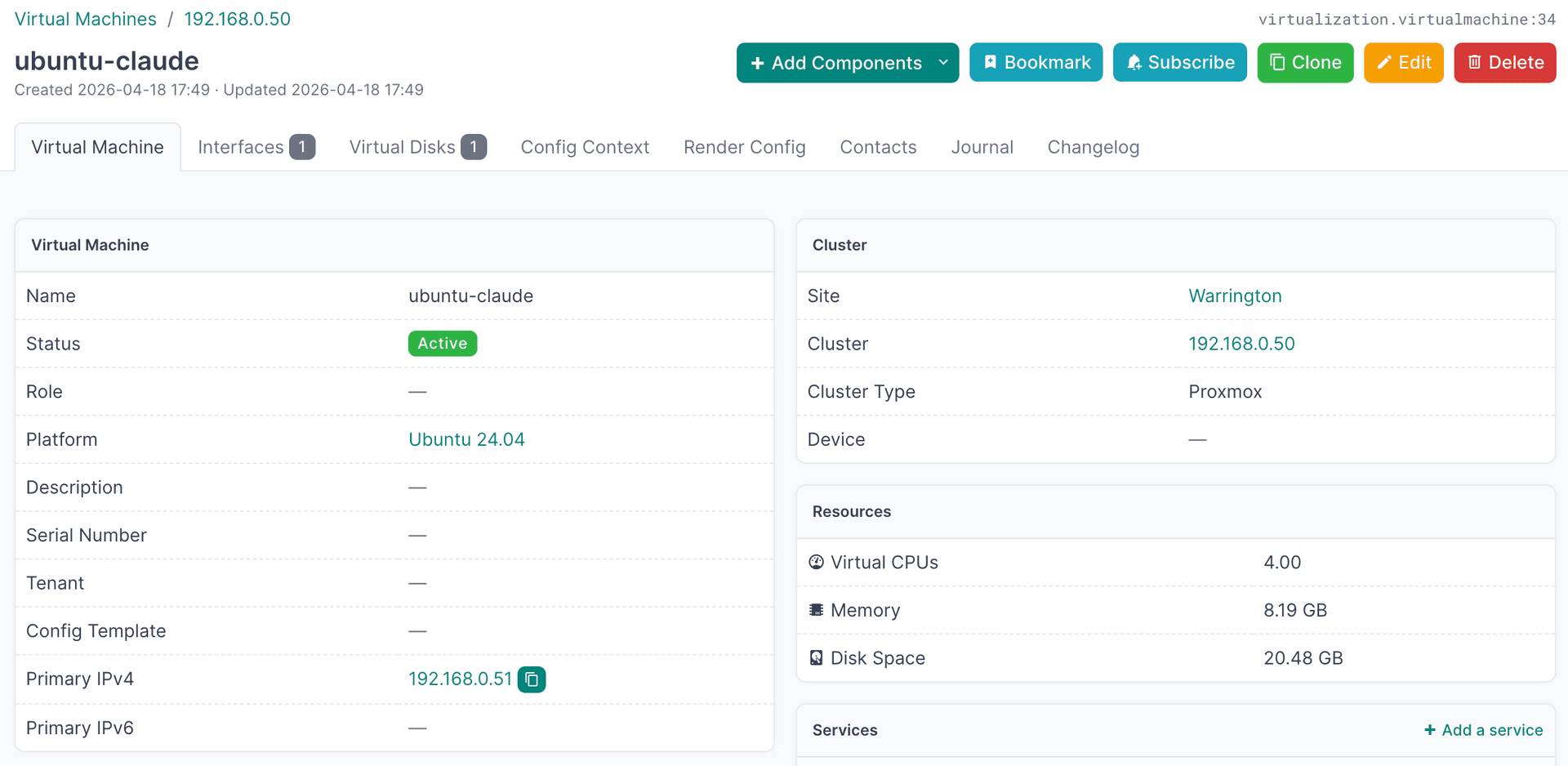 Proxmox Vm Detail