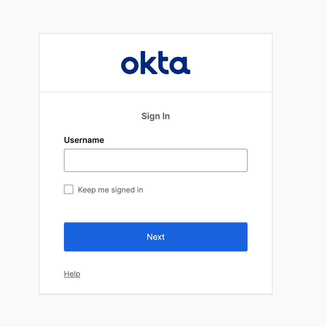 Okta login portal