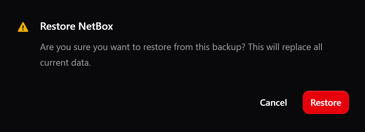 confirm restore