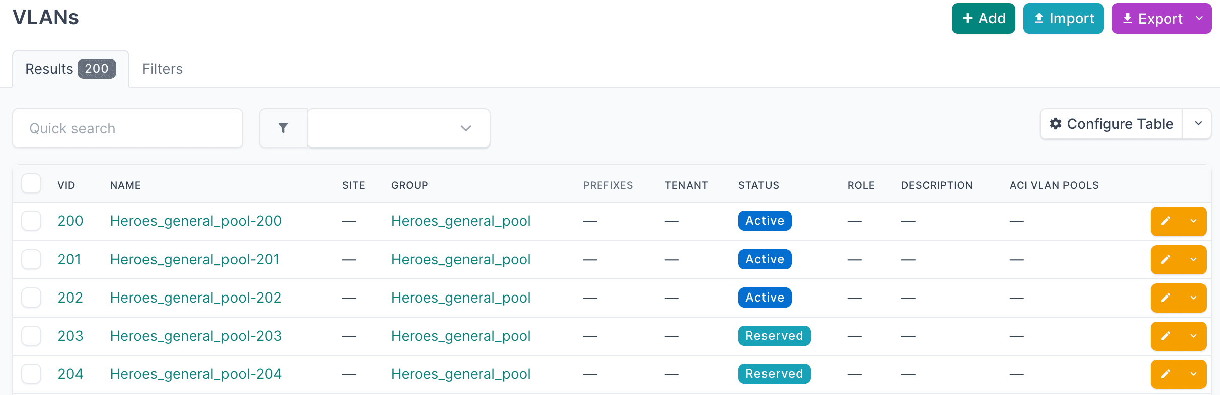 Cisco ACI VLANs in NetBox