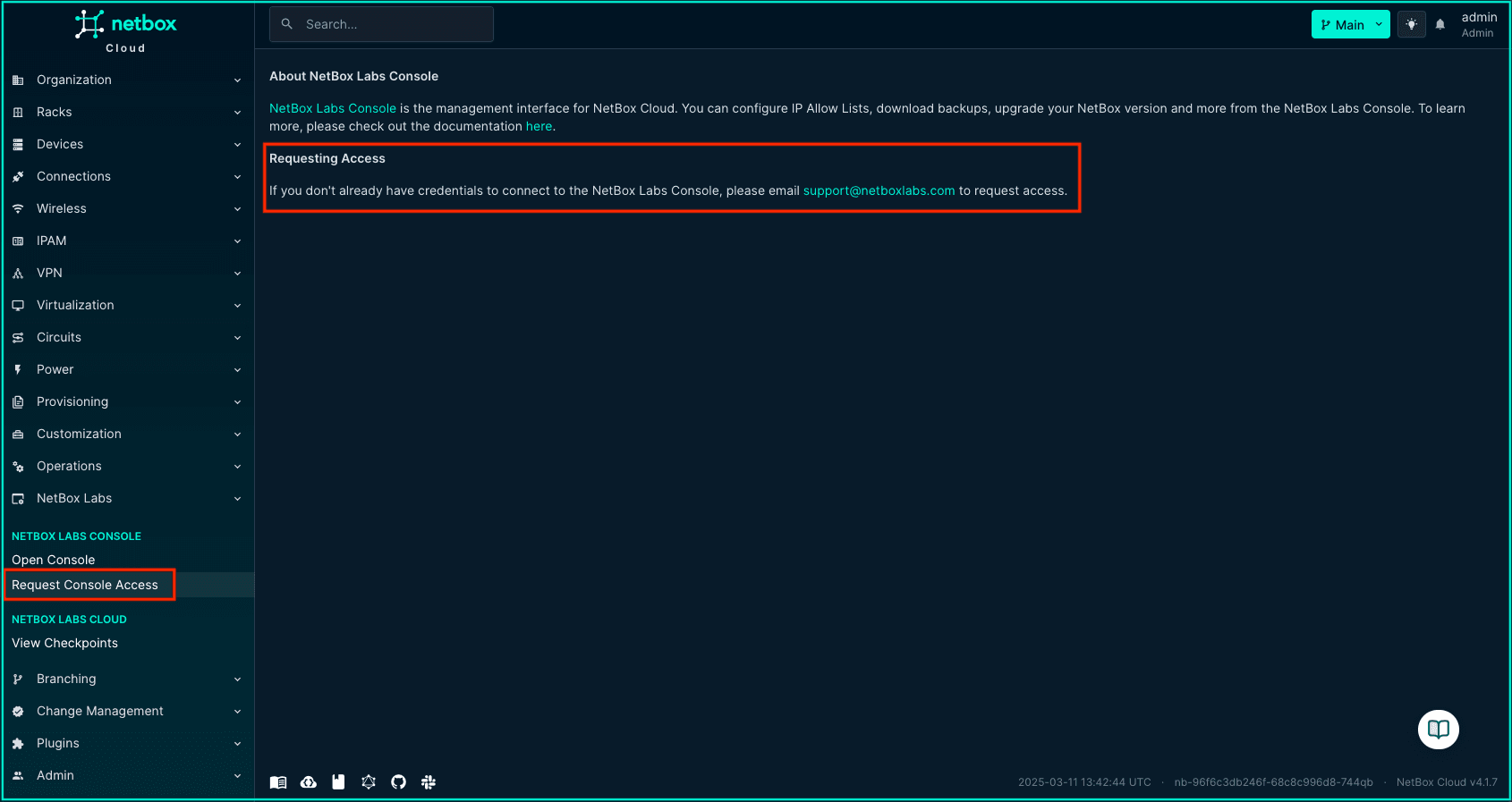 request console access
