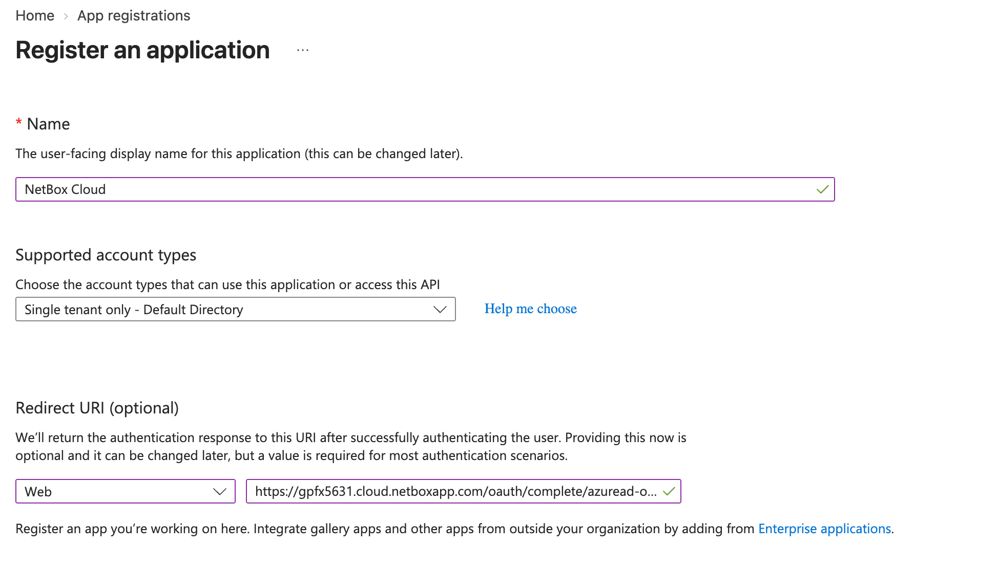 Add an app registration
