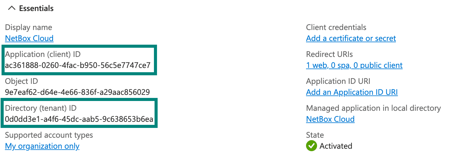 Completed app registration