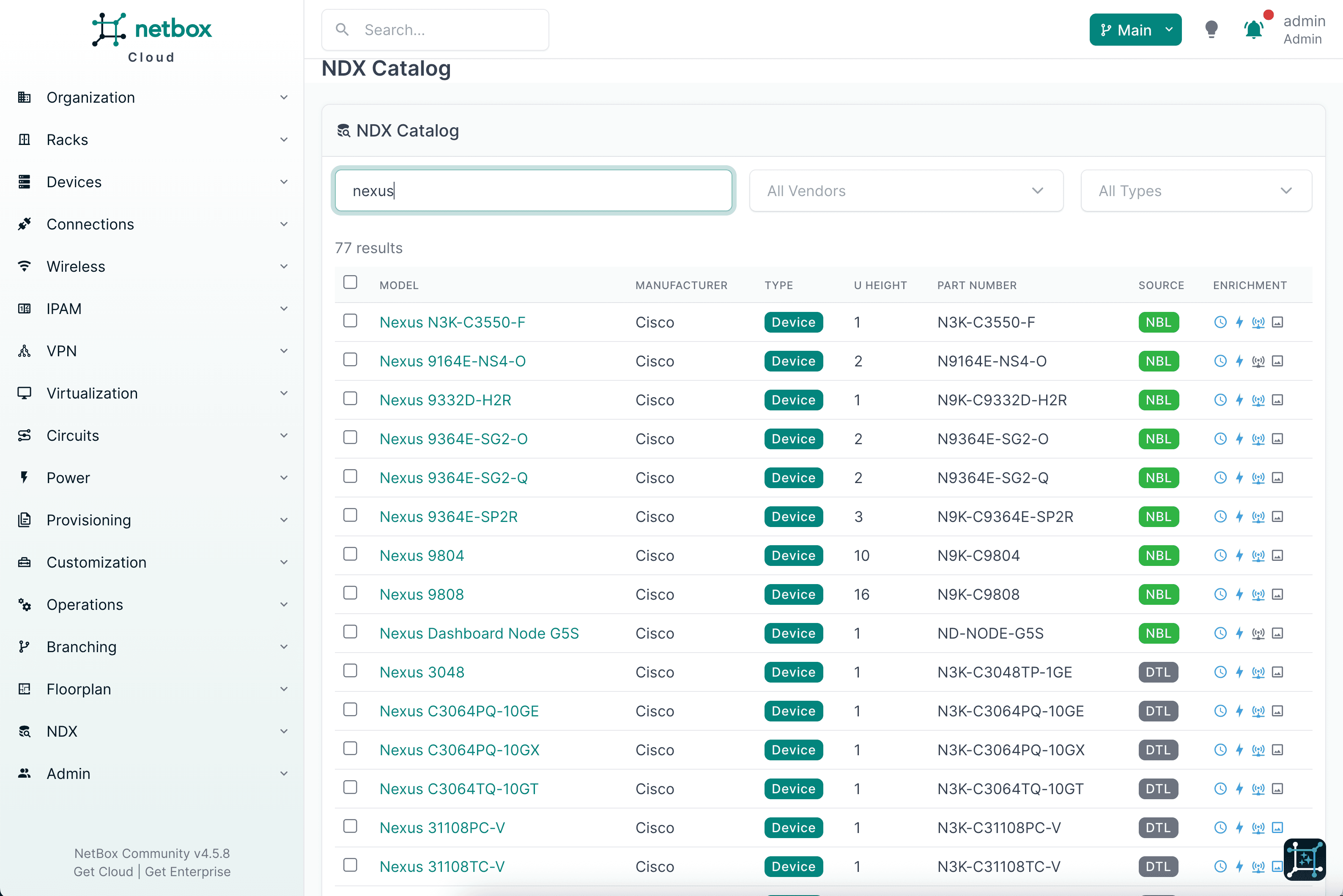 Catalog browse view
