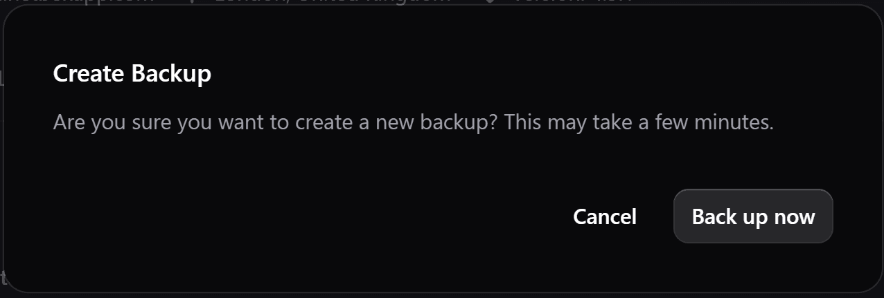confirm backup