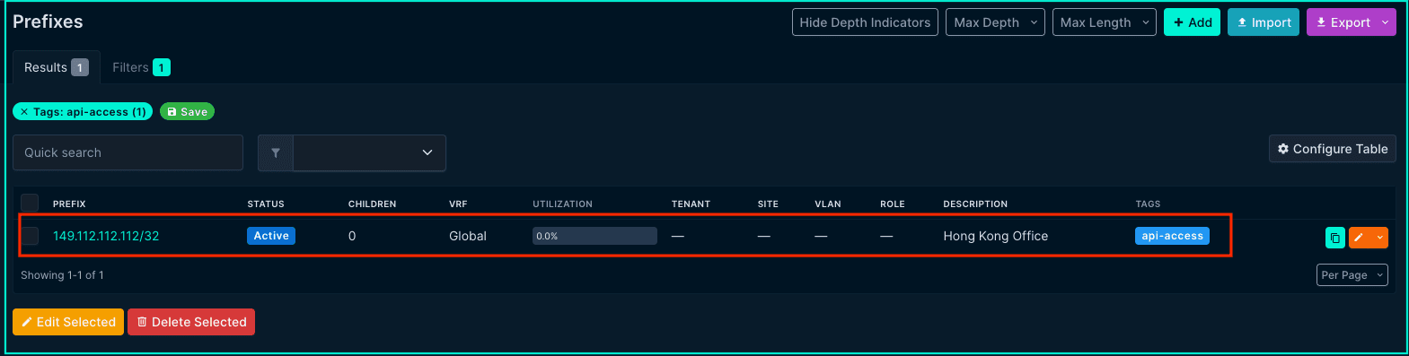 view prefixes