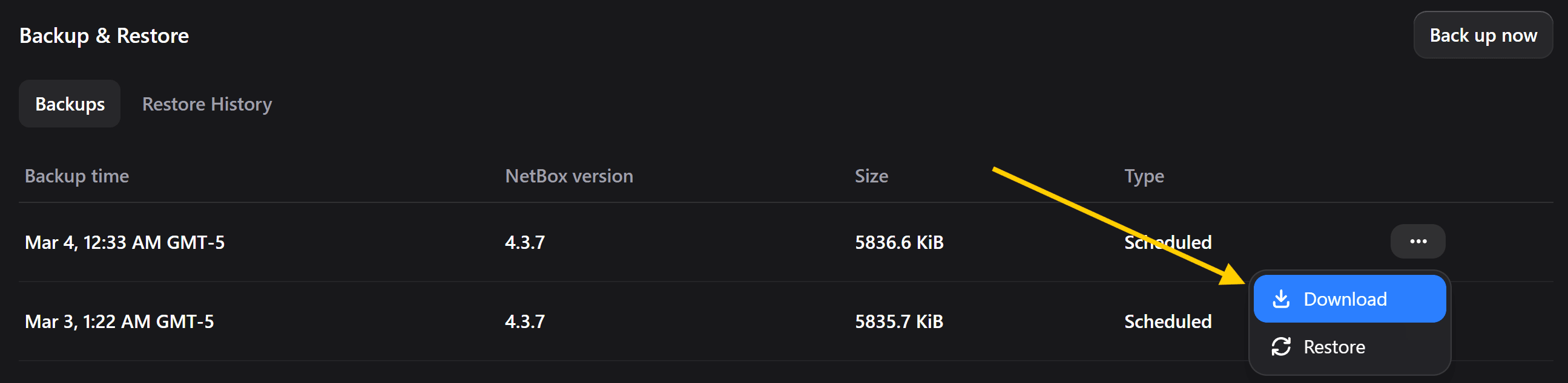 download backup