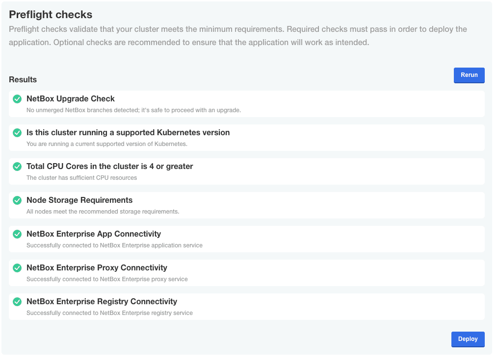 Screenshot: Preflights