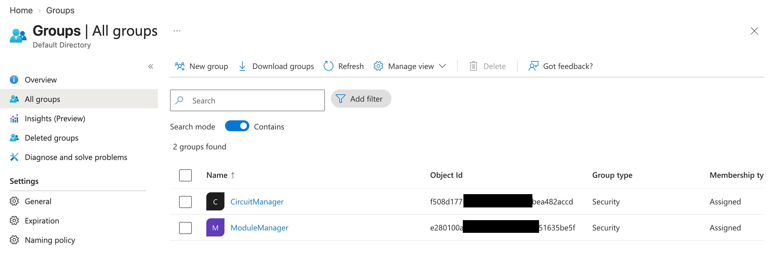 Entra ID Group Object ID