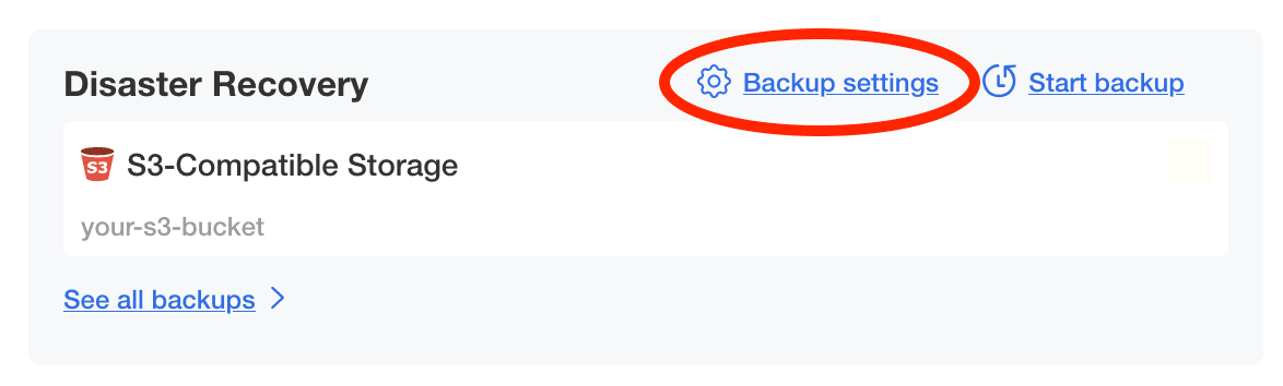 Backup settings