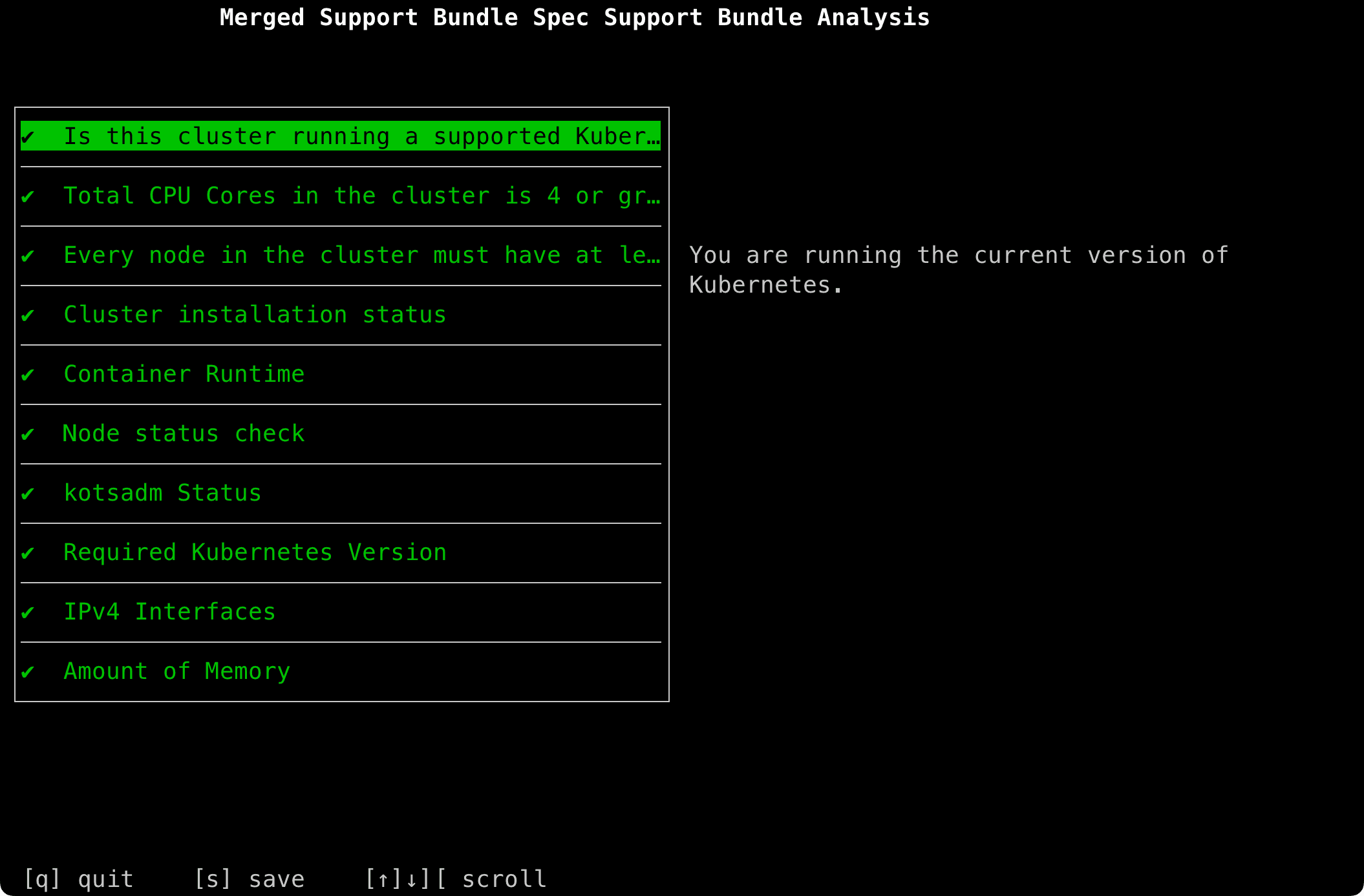 Support Bundle Output