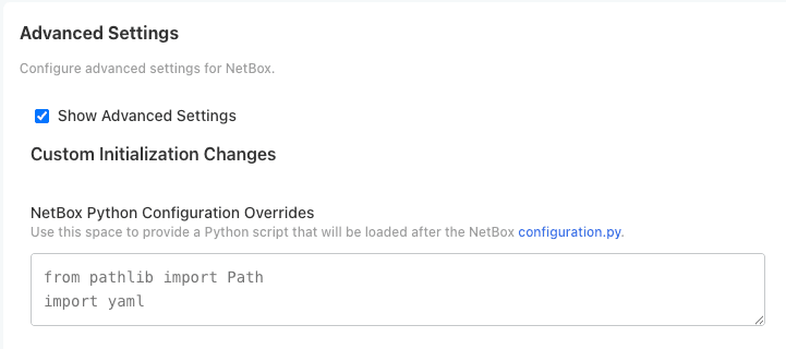 Python configuration overrides