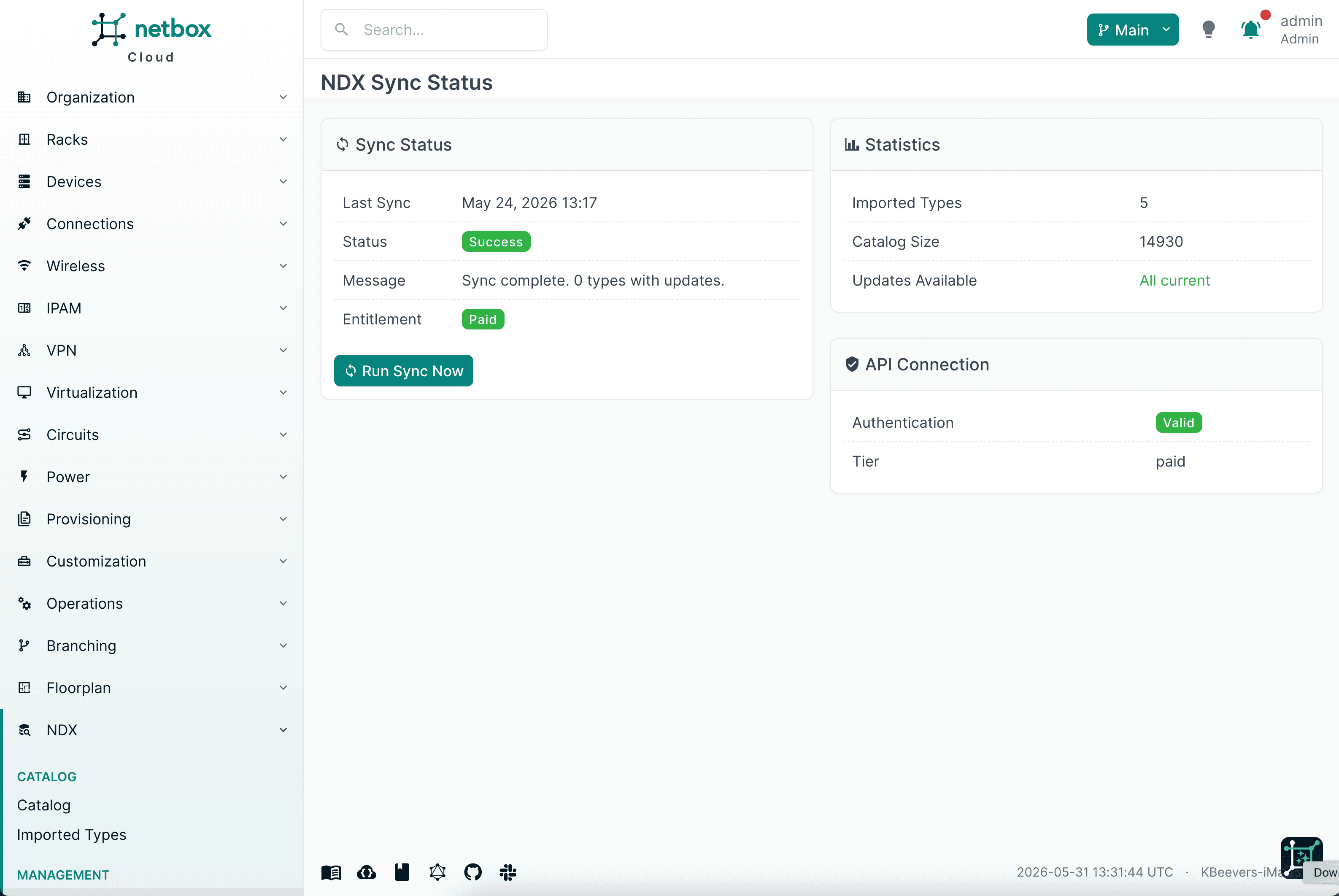 Sync status