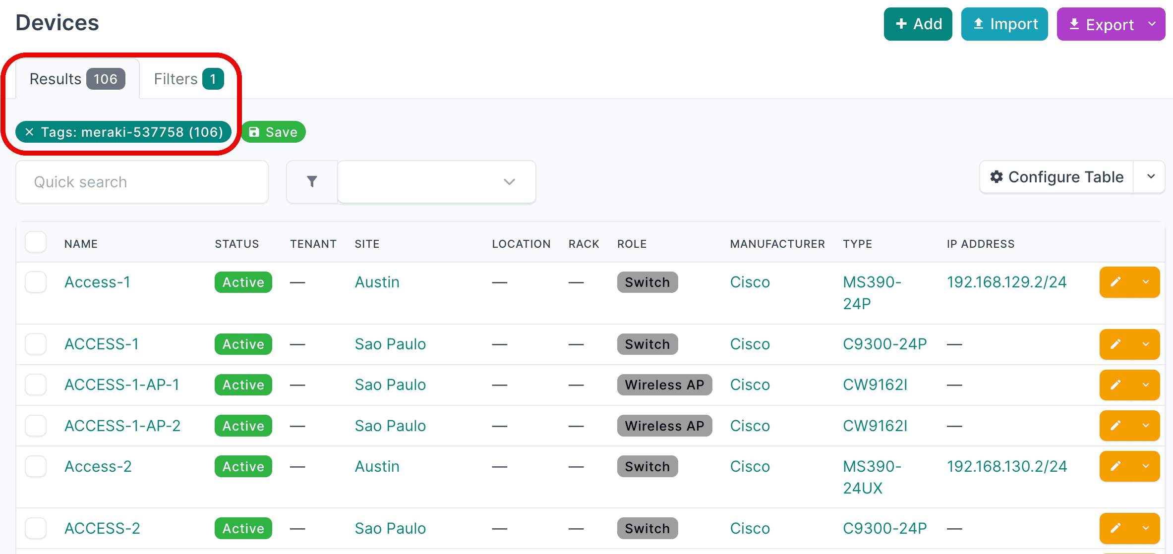 Meraki org