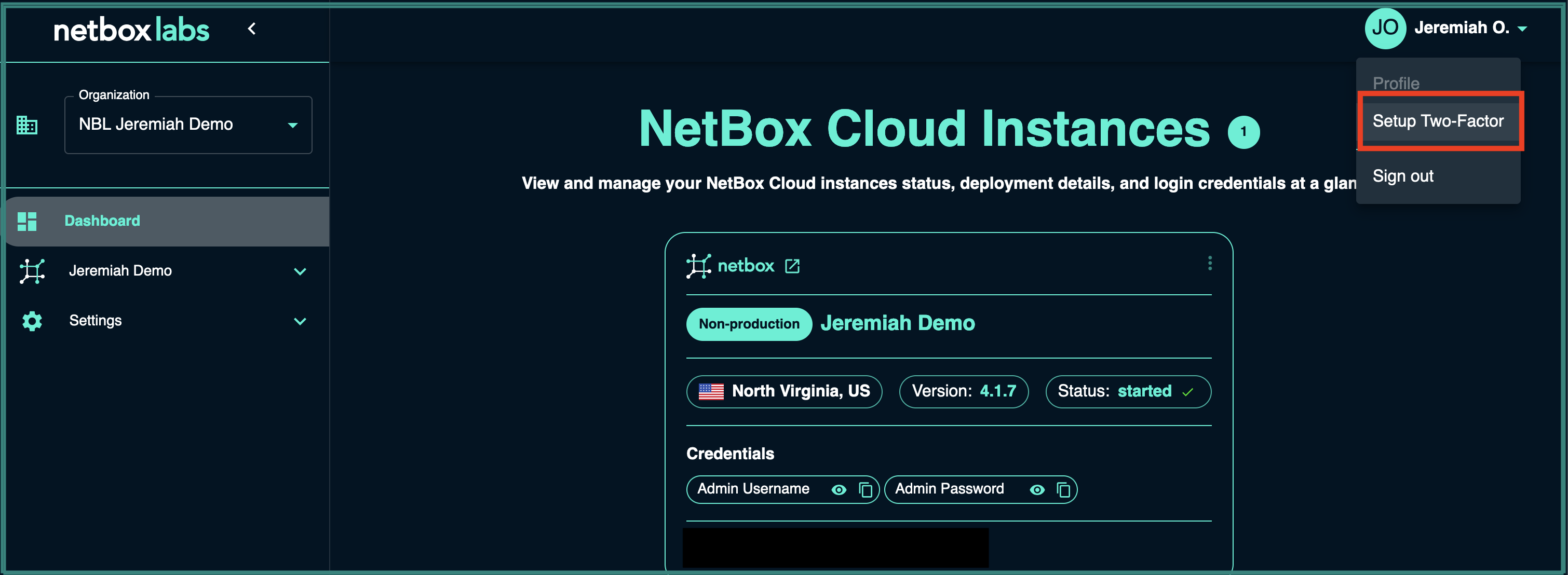 select netbox instance