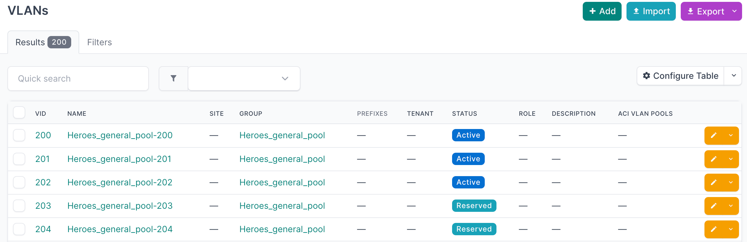 Cisco ACI VLANs in NetBox