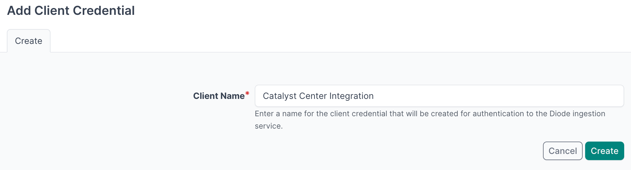 Add client credentials