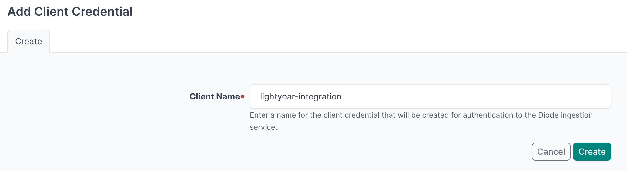 Add client credentials