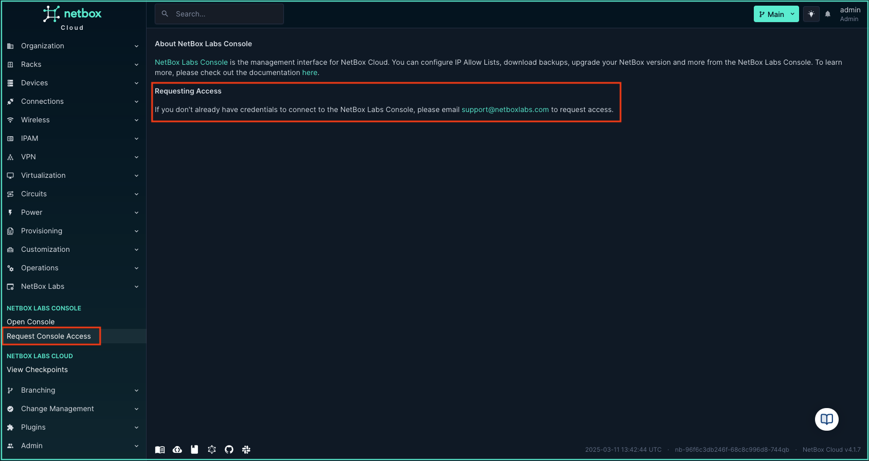 request console access
