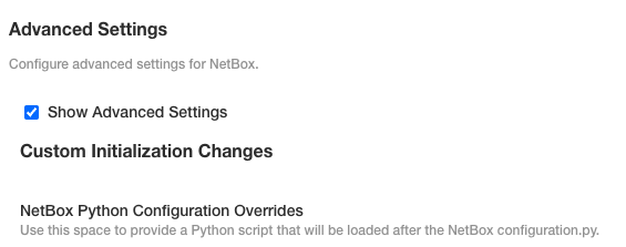 advanced settings