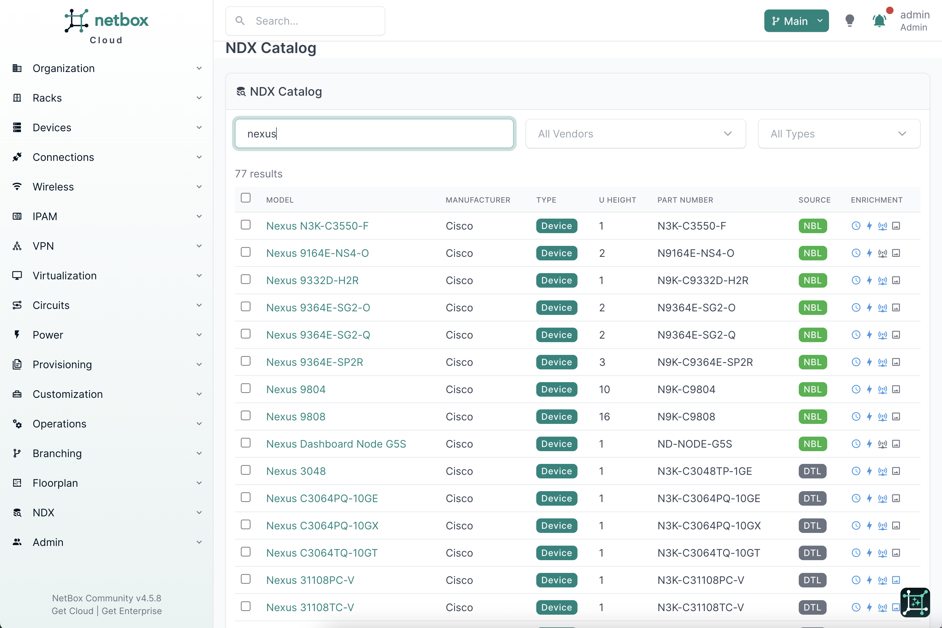 Catalog browse view