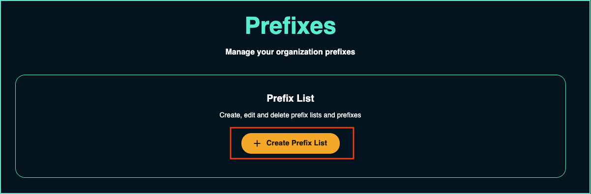 create prefix list