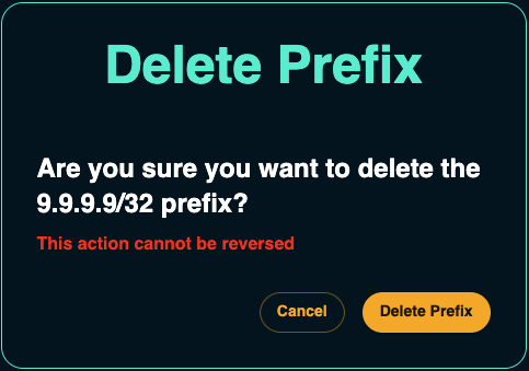 delete prefix list