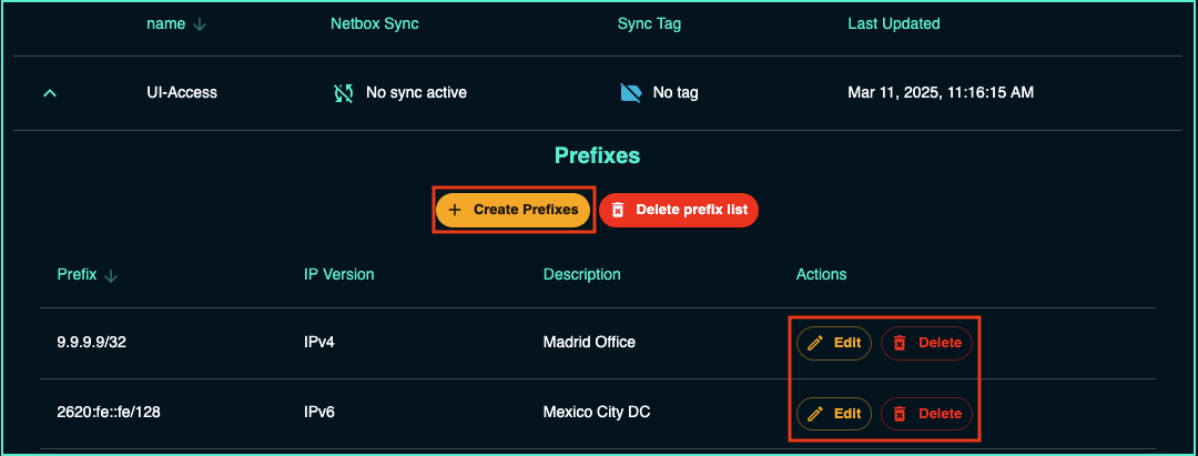 edit prefix list