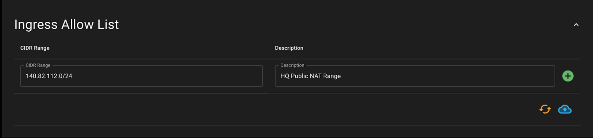 ingress allow list