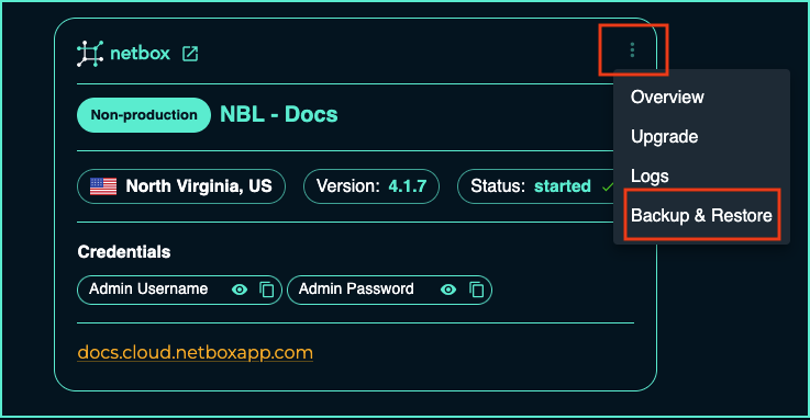 select netbox instance