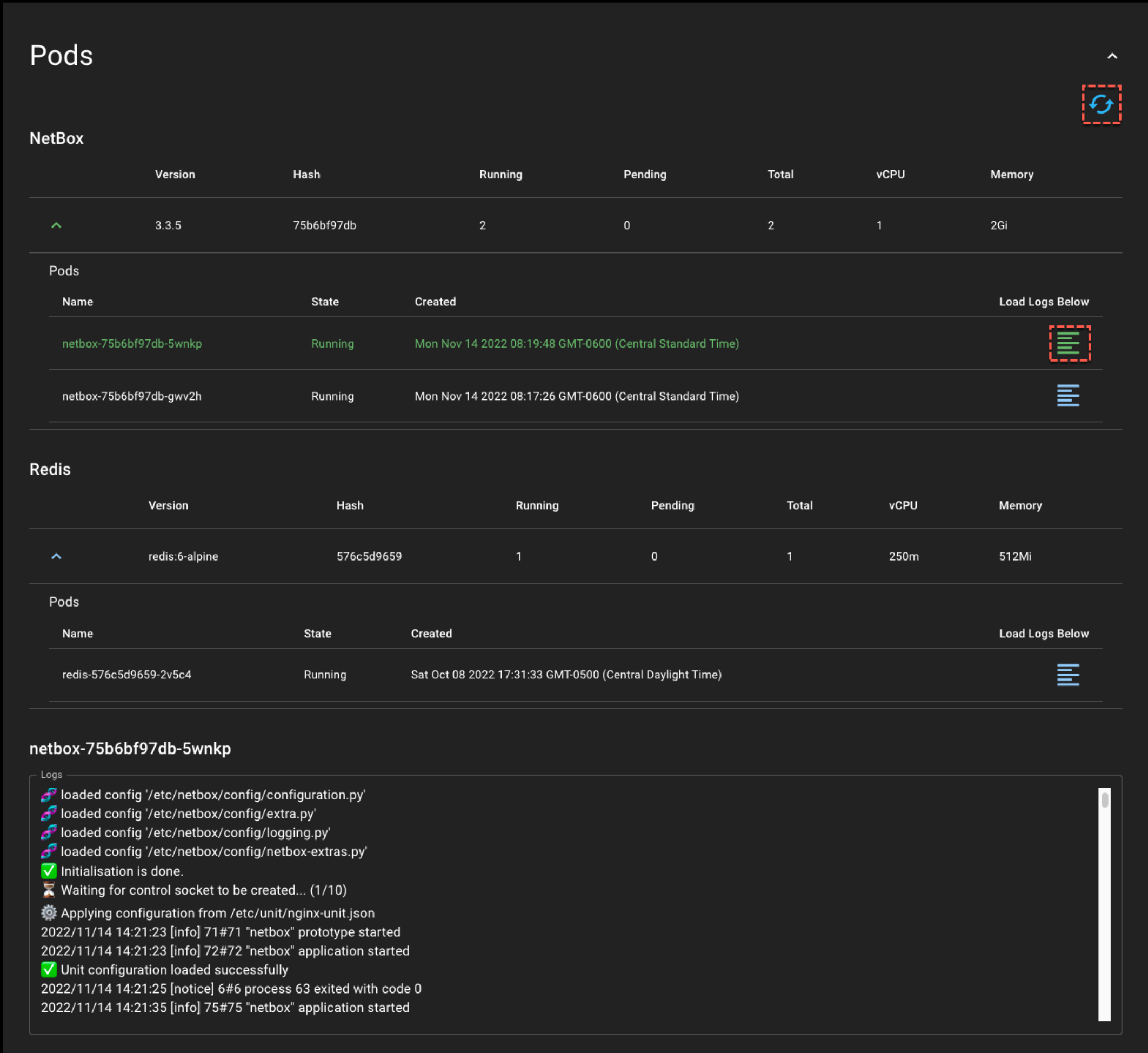 pod info logs