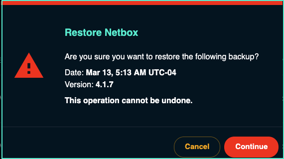confirm restore