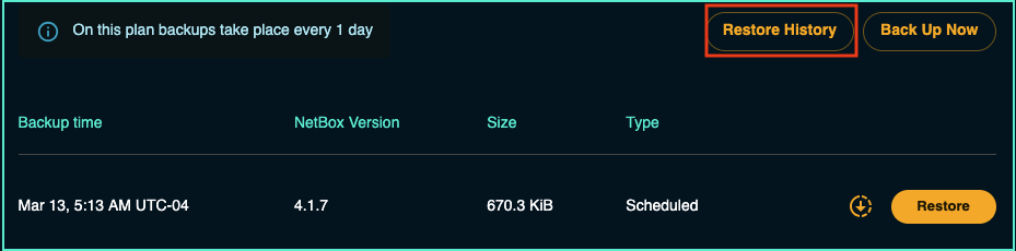 completed restore