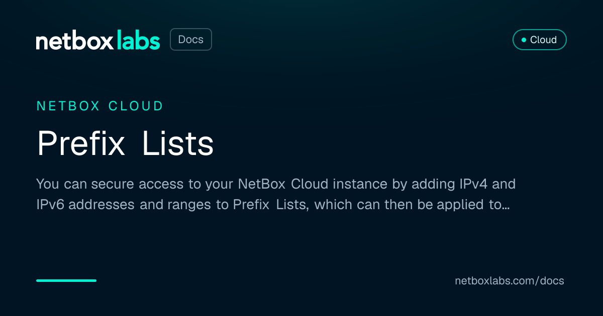 Prefix Lists | NetBox Labs Docs