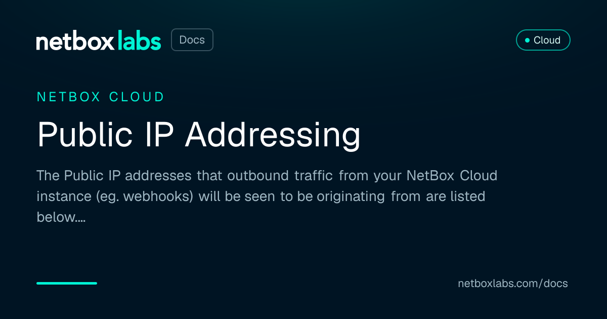 Public IP Addressing | NetBox Labs Docs