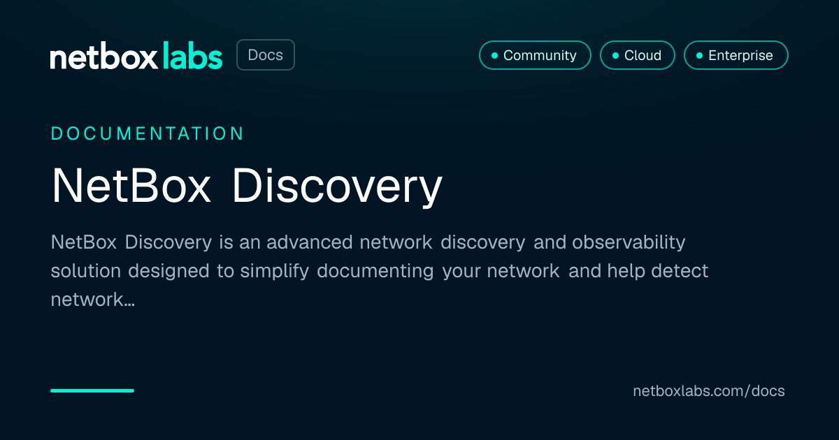 Netbox Discovery NetBox Discovery | NetBox Labs Docs