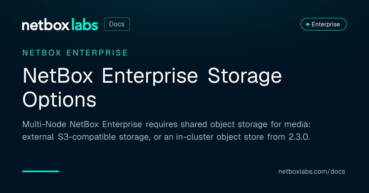 Customized Netbox NetBox Enterprise Storage Options | NetBox Labs Docs