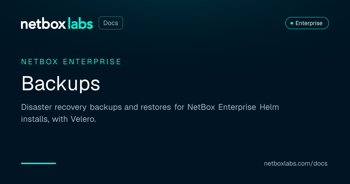Backups | NetBox Labs Docs