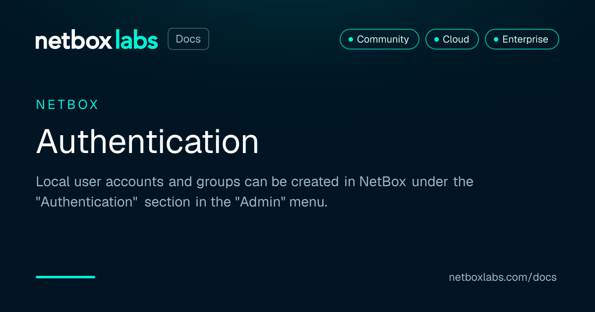 Authentication | NetBox Labs Docs