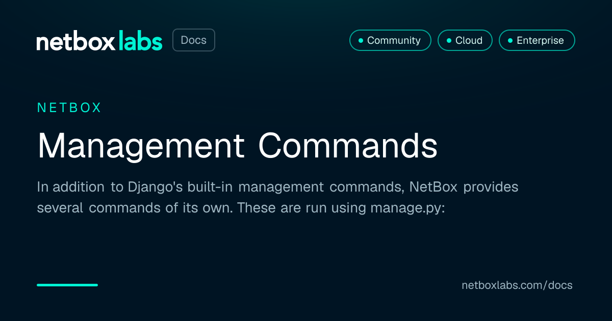 Management Commands | NetBox Labs Docs