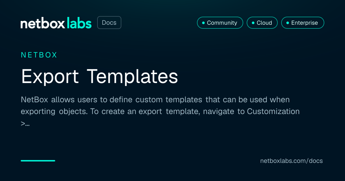 Export Templates | NetBox Labs Docs
