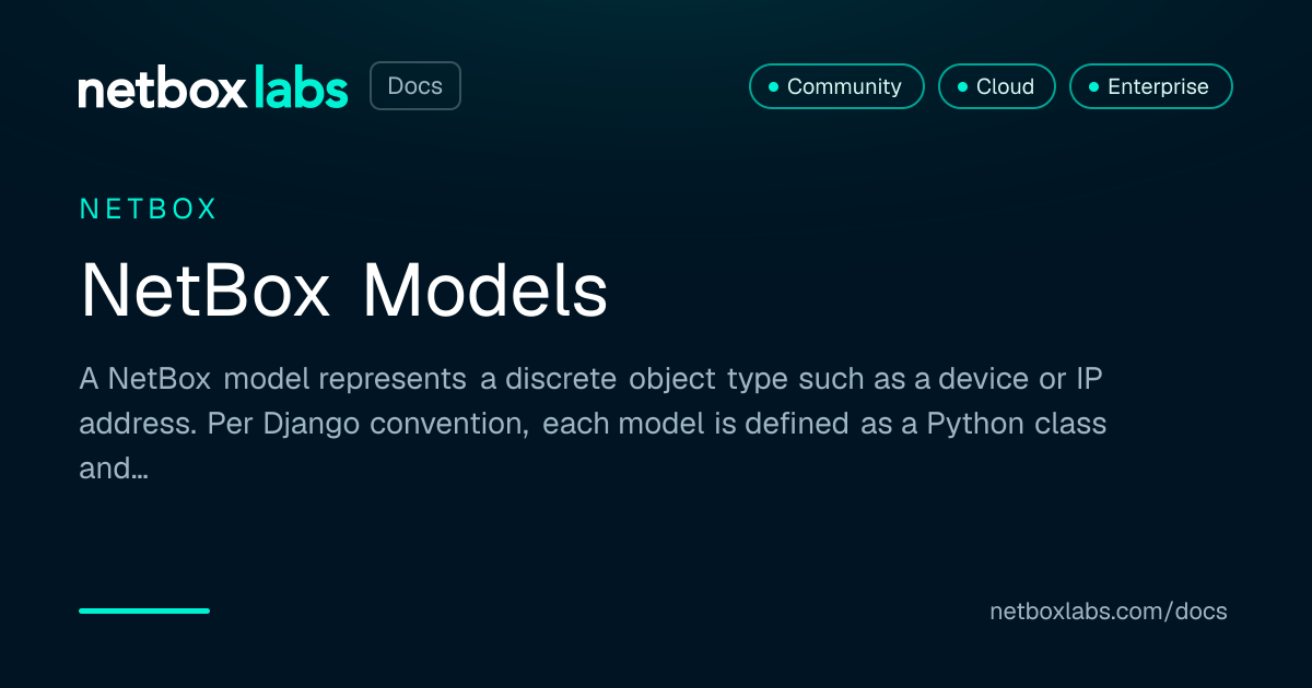NetBox Models | NetBox Labs Docs