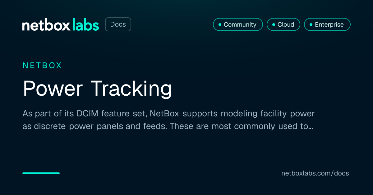Power Tracking | NetBox Labs Docs