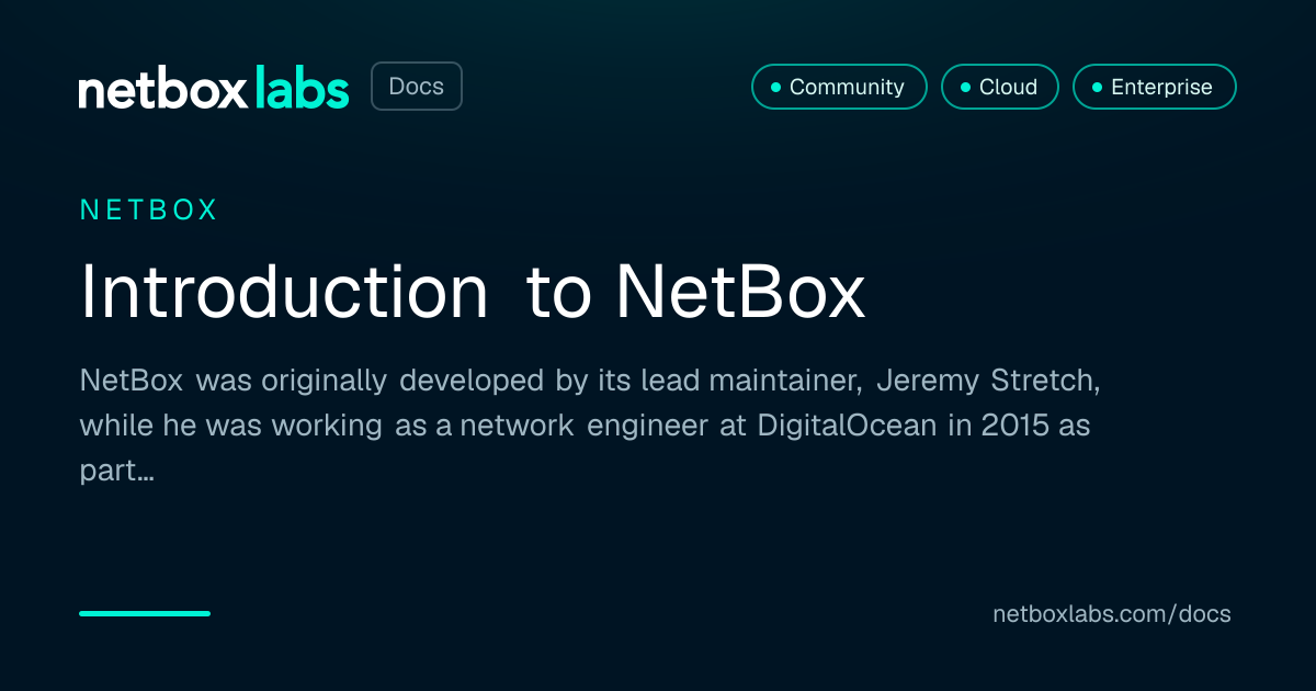 Introduction to NetBox | NetBox Labs Docs