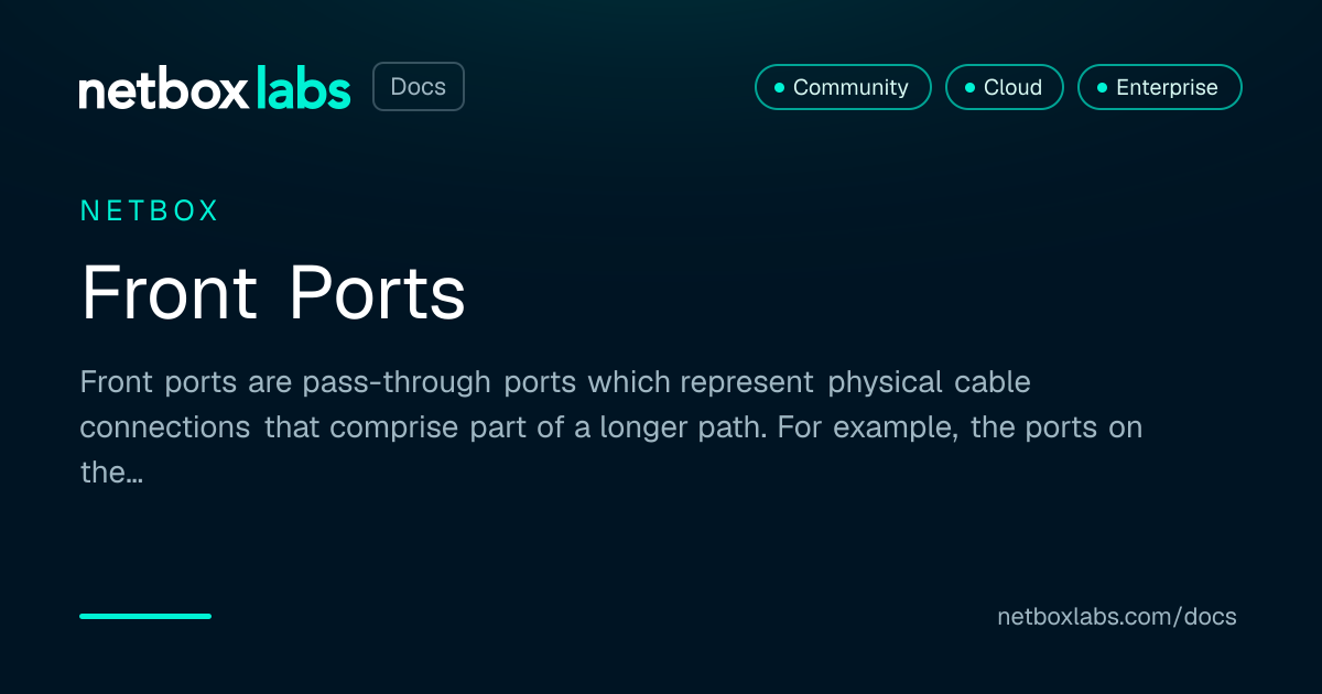 Front Ports | NetBox Labs Docs