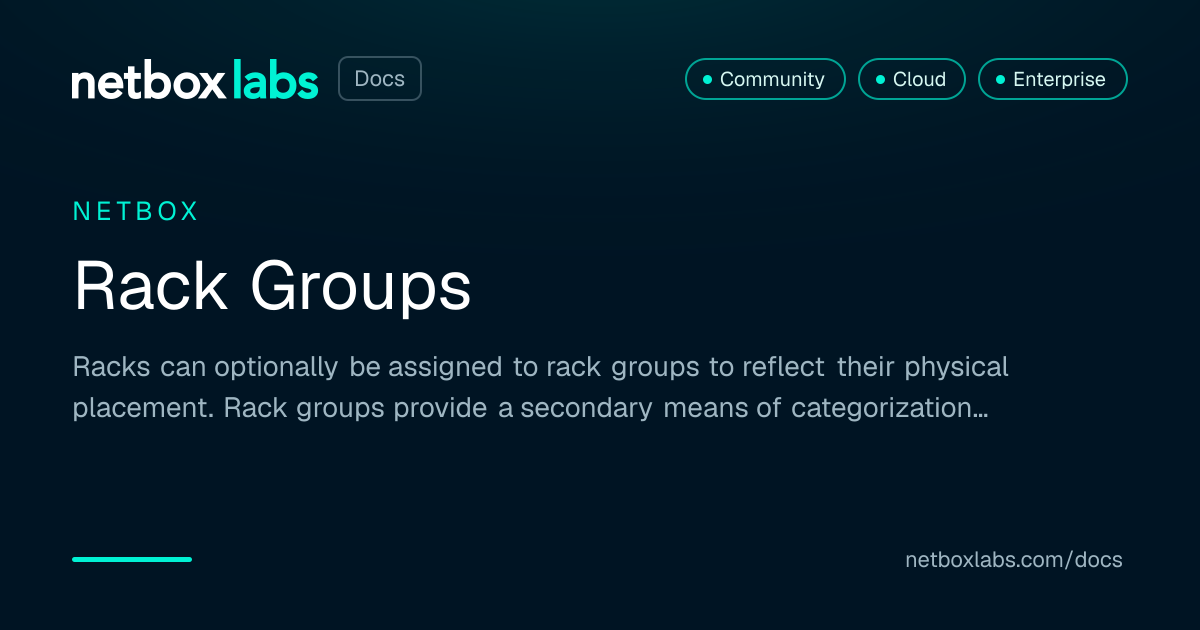 Rack Groups | NetBox Labs Docs