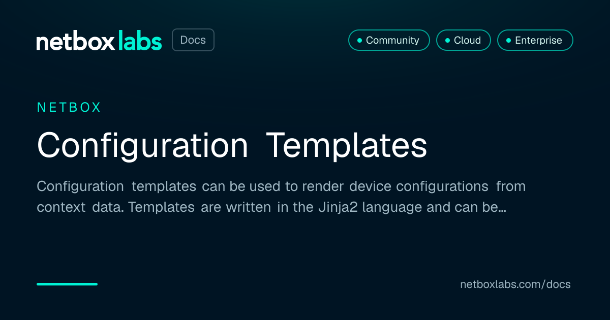 Configuration Templates | NetBox Labs Docs