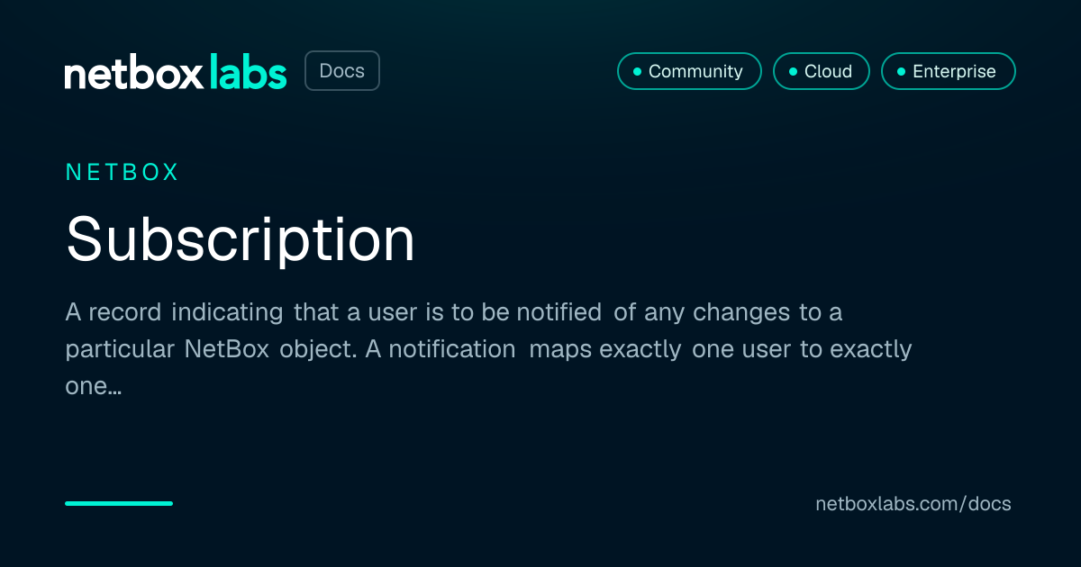 Subscription | NetBox Labs Docs