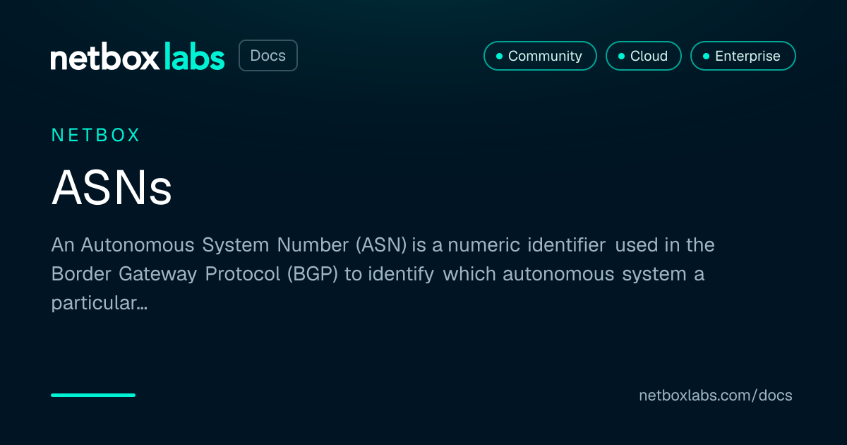 ASNs | NetBox Labs Docs