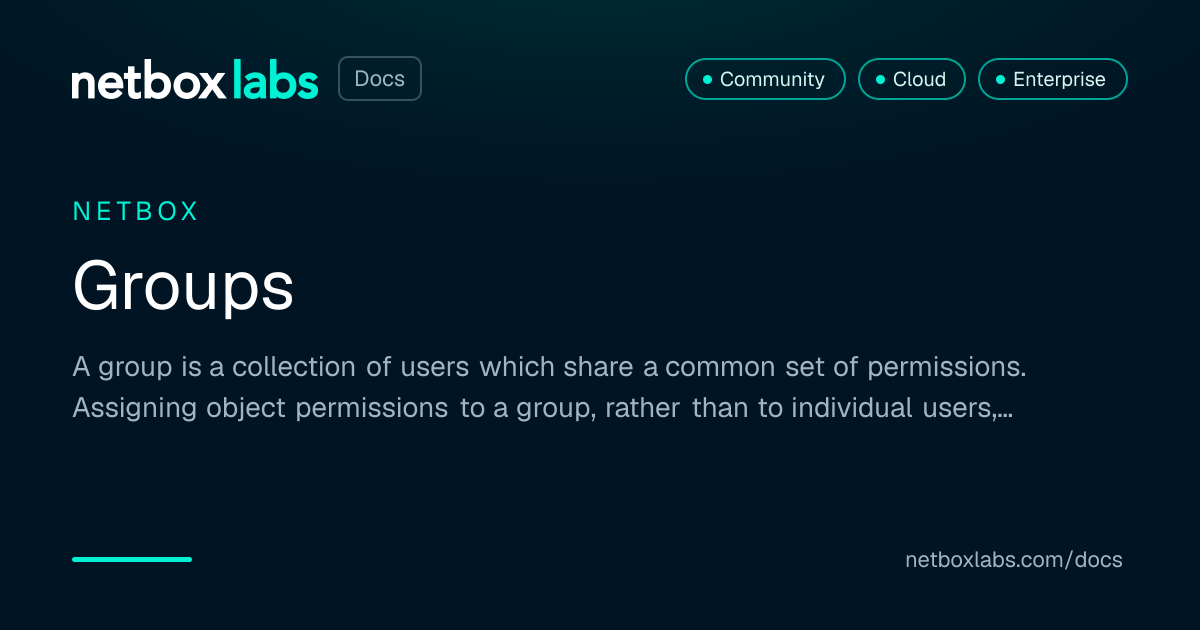 Groups | NetBox Labs Docs